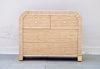 Bone Inlay Curved 4 Drawers Chest - Almond Stripe