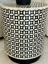 Bone Inlay Drum Side Table