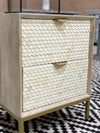 Bone Inlay Bedside Table - Fishscale