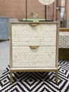 Bone Inlay Bedside Table - Fishscale