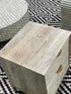 Bone Inlay Bedside Table - Fishscale