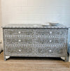 Mother of Pearl Inlay 6 Chest of Drawer - Grey Floral