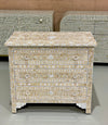 Mother of Pearl Inlay 3 Drawers Chest - Apricot Beige Floral