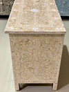 Mother of Pearl Inlay 3 Drawers Chest - Apricot Beige Floral