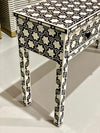 Bone Inlay 3 Drawer Console Table - Black Daisy