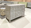 Mother of Pearl Chest of 3 Drawers -  Grey Floral