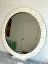 Bone Inlay Round Scallop Mirror - 90cm