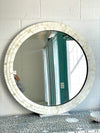 Bone Inlay Round Scallop Mirror - 90cm