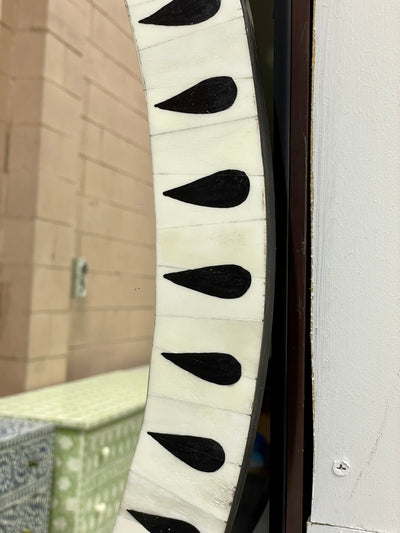 Bone Inlay Round Mirror - 90cm