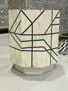 Bone Inlay Geometric Side Table