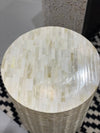 Bone Inlay Basket Weave Side Table