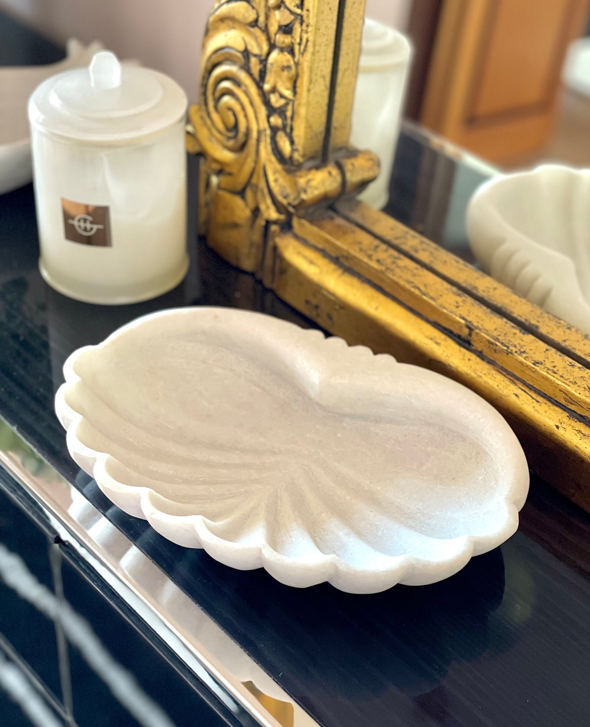 Marble Shell Decorative Bowl - 25cm