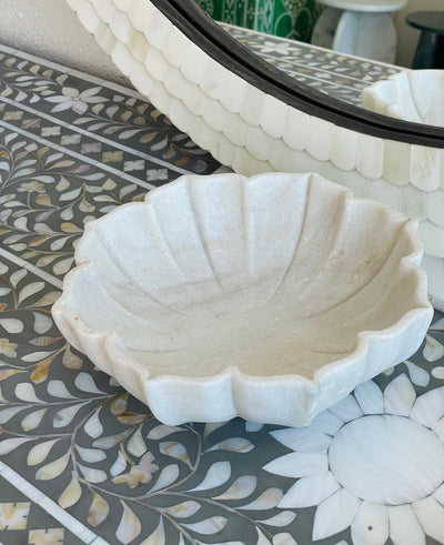 Marble Lotus Decorative Bowl - 22cm