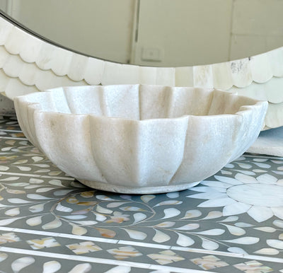 Marble Lotus Decorative Bowl - 22cm