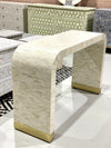 Bone Inlay Waterfall Console Table - White