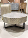 Bone Inlay Round Coffee Table - Grey Geometric