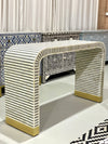 Bone Inlay Curved Console - Grey Stripe