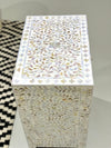 Mother Of Pearl Bedside Table - White Floral