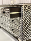 Bone Inlay Chest of 7 Drawers - Black Wallpaper