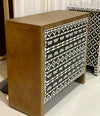 Bone Inlay 2 Door Cabinet - Tribal Pattern