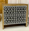 Bone Inlay 2 Door Cabinet - Tribal Pattern