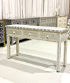 Bone Inlay 3 Drawer Console - Grey Geometric