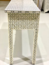 Bone Inlay 3 Drawer Console - Grey Geometric