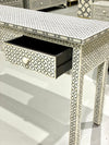 Bone Inlay 3 Drawer Console - Grey Geometric