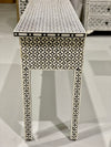 Bone Inlay 3 Drawer Console - Black Geometric