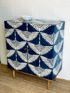 Bone Inlay 2 Door Cabinet  - Navy Swan