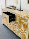 Bone Inlay Boho Curved Sideboard - Almond Arch