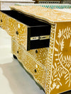 Bone Inlay 3 Drawers French Chest - Almond Floral