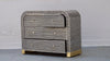 Bone Inlay 4 Drawers Curved Chest - Black Stripe