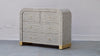 Bone Inlay Curved 4 Drawers Chest - Grey Stripe