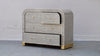 Bone Inlay Curved 4 Drawers Chest - Grey Stripe