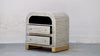 Bone Inlay Bedside Table - Grey Stripe