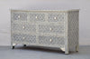 Bone Inlay  Chest of 7 Drawers - Grey Wallpaper