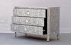 Mother of Pearl Chest of 3 Drawers -  Grey Floral