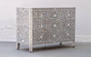 Mother of Pearl Chest of 3 Drawers -  Grey Floral