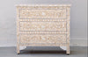 Mother of Pearl Inlay 3 Drawers Chest - Apricot Beige Floral