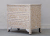 Mother of Pearl Inlay 3 Drawers Chest - Apricot Beige Floral