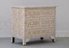 Mother of Pearl Inlay 3 Drawers Chest - Apricot Beige Floral