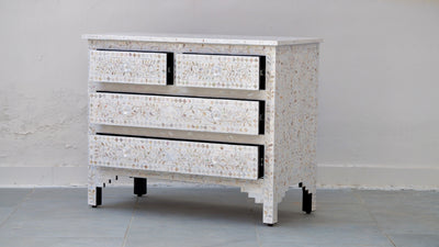 Mother Of Pearl 4 Chest of Drawers - Off White Floral