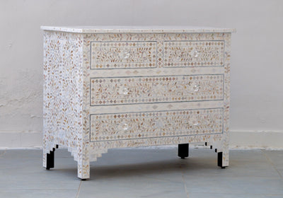 Mother Of Pearl 4 Chest of Drawers - Off White Floral