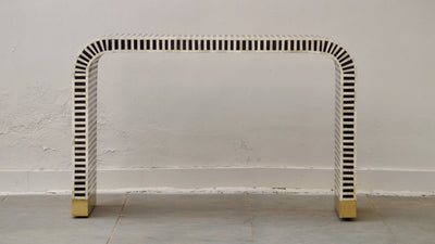 Bone Inlay Curved Console - Black Stripe