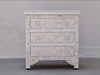 Large Mother Of Pearl Bedside Table - White Floral