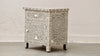 Bone Inlay Bedside Table - Grey Floral