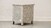 Bone Inlay Bedside Table - Grey Floral