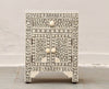 Bone Inlay Bedisde Table - Grey Floral