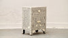 Bone Inlay Bedisde Table - Grey Floral